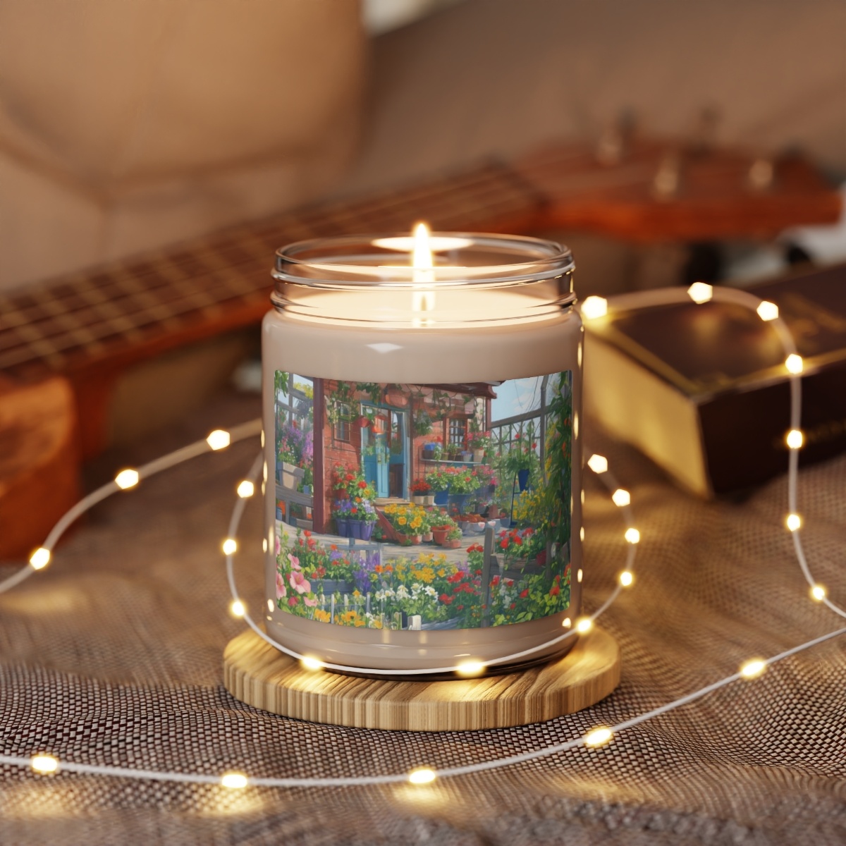 Flower Garden, Impressionistic - Scented 100% Natural Soy Wax Candle - Image 3