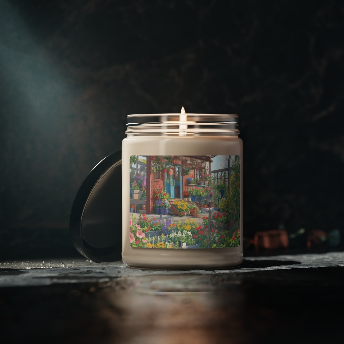 Flower Garden, Impressionistic - Scented 100% Natural Soy Wax Candle - Image 5