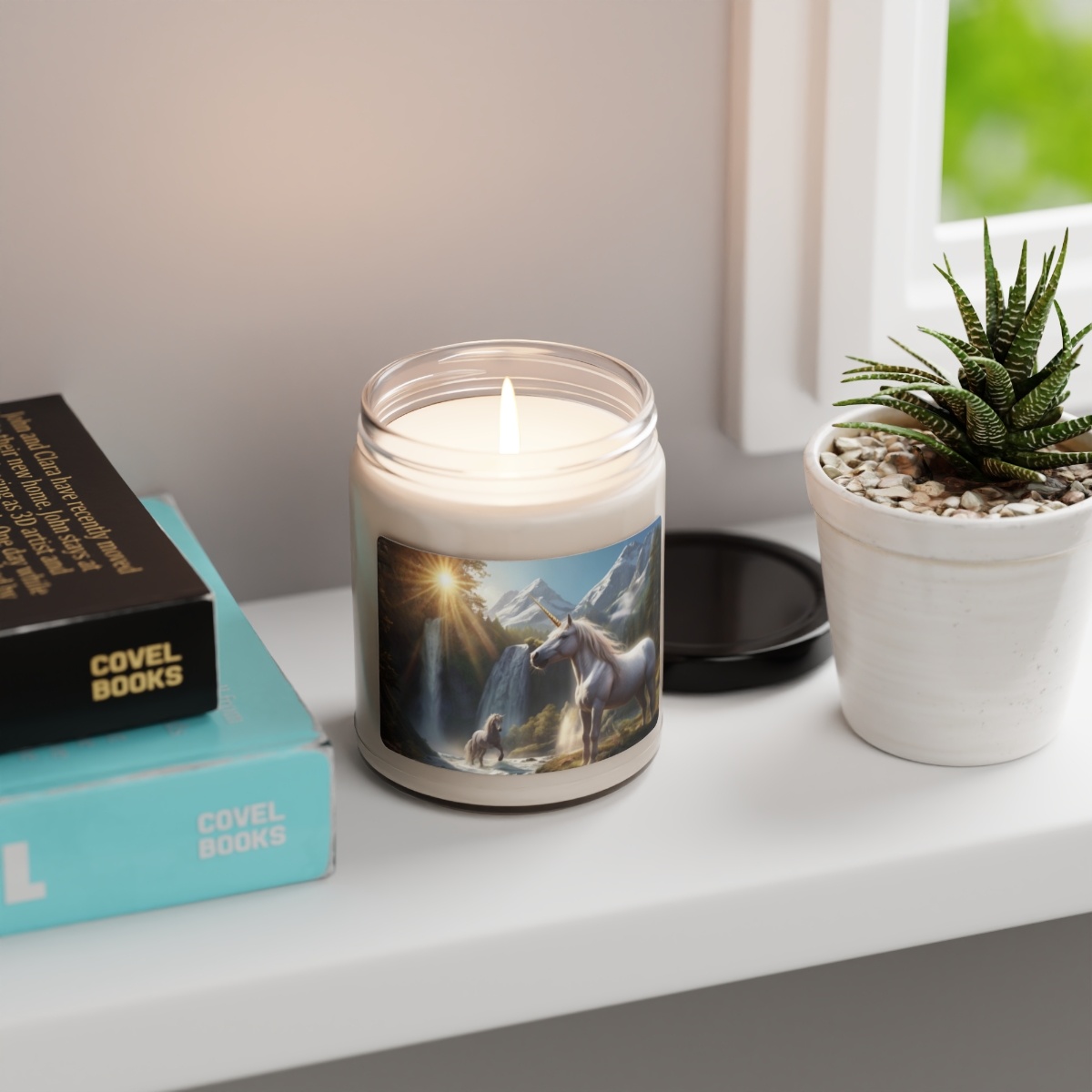"Unicorns, Mountains, Waterfalls & Sunshine." - Scented 100% Natural Soy Wax Candle 9 oz - Image 4